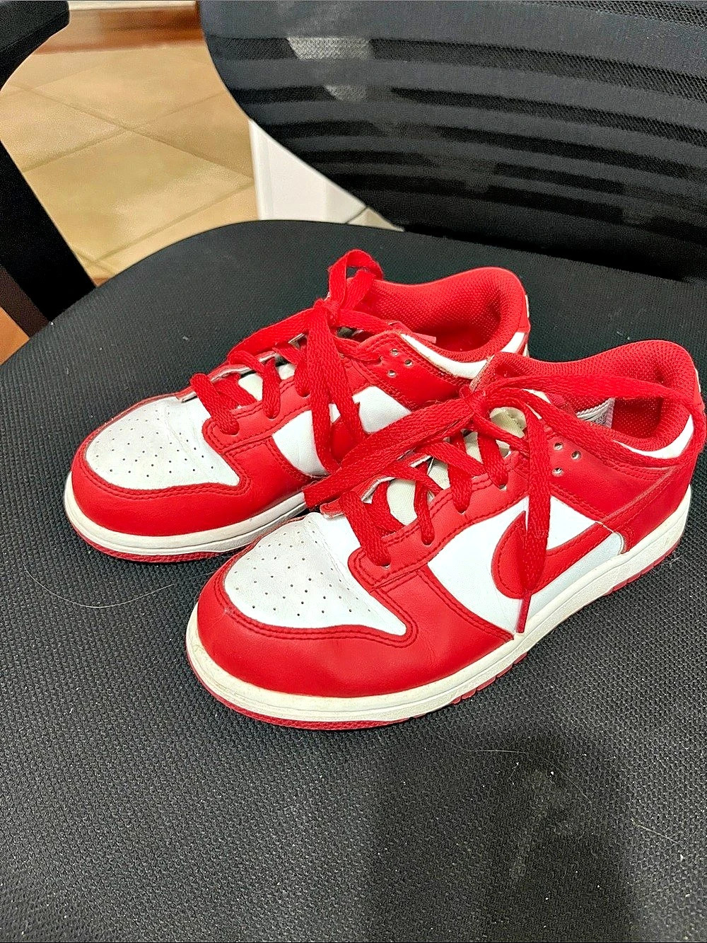 Nike Dunk Low (Kids) ) Red & White Sneakers